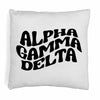 Super cute sorority boho design custom printed on white or natural cotton throw pillow cover.