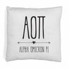 Super cute sorority boho design custom printed on white or natural cotton throw pillow cover.