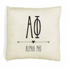 Custom printed throw pillow cover for your dorm room, sorority house or apartment digitally printed on white or natural cotton cover.