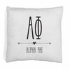 Super cute sorority boho design custom printed on white or natural cotton throw pillow cover.