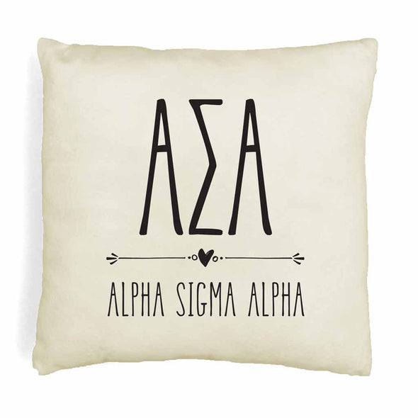 Custom printed throw pillow cover for your dorm room, sorority house or apartment digitally printed on white or natural cotton cover.