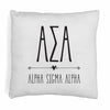 Super cute sorority boho design custom printed on white or natural cotton throw pillow cover.