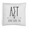 Super cute sorority boho design custom printed on white or natural cotton throw pillow cover.