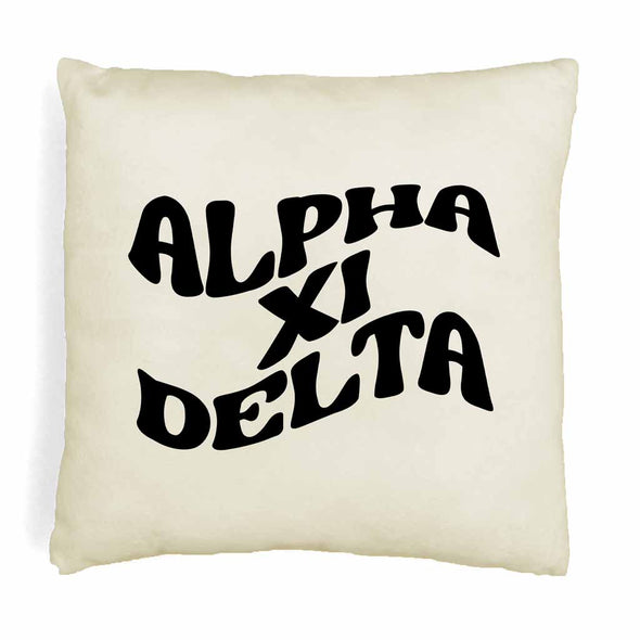 Super cute sorority boho design custom printed on white or natural cotton throw pillow cover.