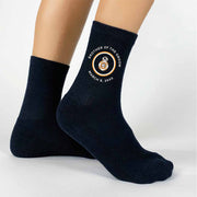 Fun socks for the ring bearer, custom printed wedding crew socks with star wars theme, role, and wedding date for youth with a Star Wars inspired design. Star wars socks, star wars groomsmen socks, star wars wedding, groomsmen socks, star wars wedding socks, star wars gifts