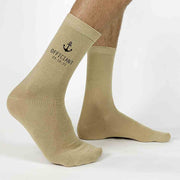 Personalized wedding socks with a nautical theme are perfect for a wedding party gift idea