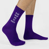 Fun cotton dress socks custom printed with wedding date and in case you get cold feet