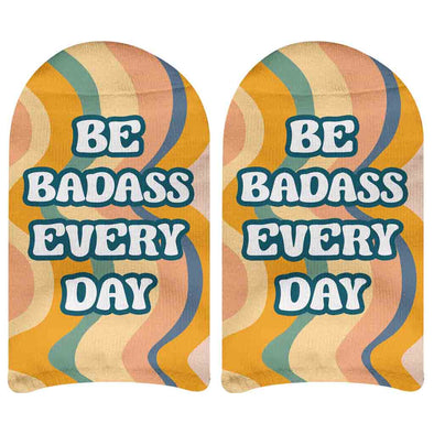 Be badass everyday digitally printed on no show socks.