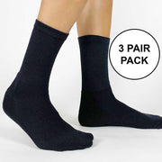 Basic cotton ribbed crew socks blank as is sold in a three pair pack same size and color by sockprints.