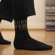 Personalized with your wedding these cute father of the bride custom printed socks make a great accessory for Dad.