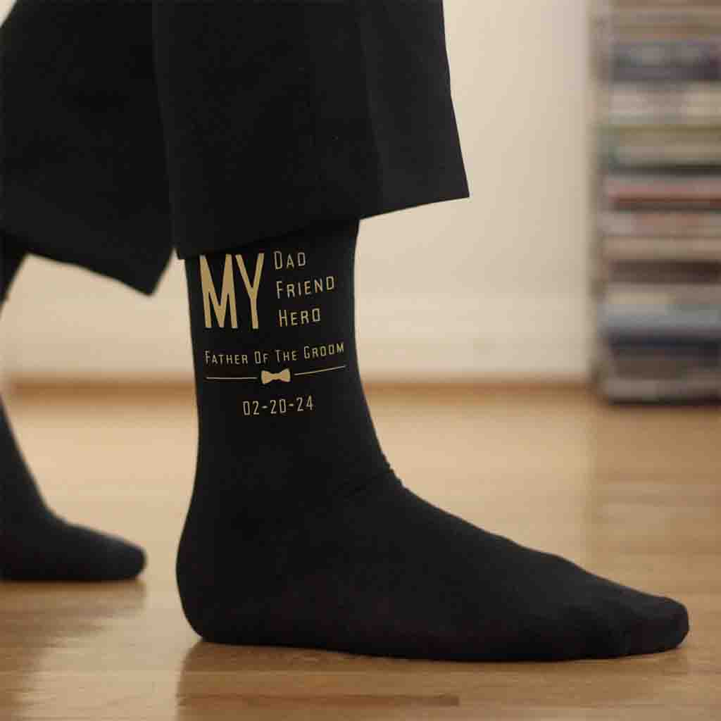 Dad will love these custom socks with the wedding date that will be a special memento of the groom’s special day. 