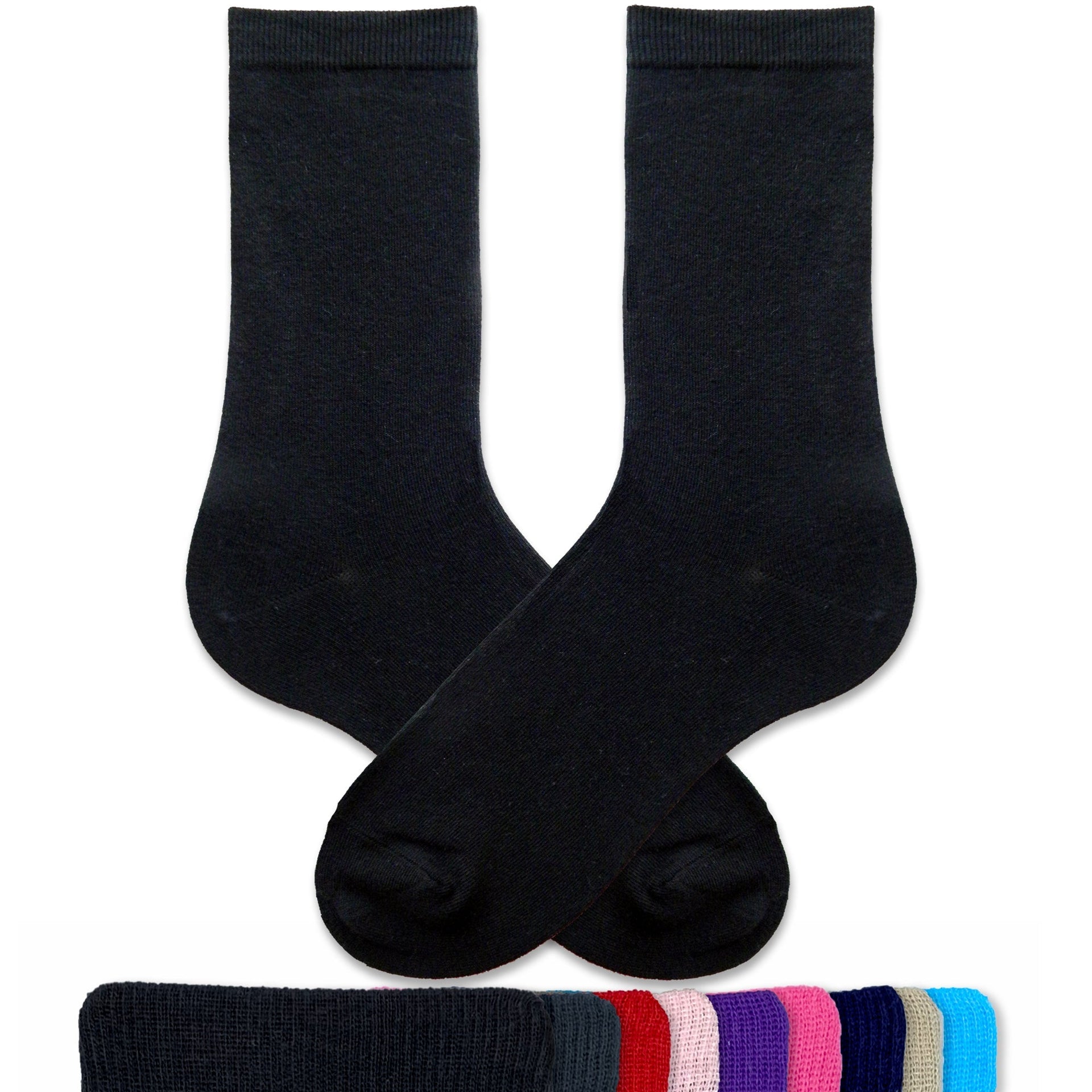 Sockprints blank flat knit dress socks for men available in 9 color options sold in a three pair set in same size and color.