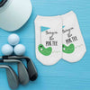 Bring on the Par Tee golf design custom printed on no show socks.