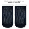 Anti skid no show socks with gripper soles available in two adult sizes.