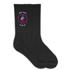 Captain America wedding socks digitally printed on the sides of the flat knit dress socks or rib knit crew socks.