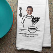 My own cooking show two piece dish towel set personalized with your initial and photo.