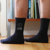 2nd anniversary design digitally printed two and personalized with your wedding date printed on cotton socks.