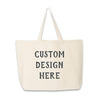 Canvas tote bag custom printed with your own design or text.