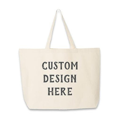 Canvas tote bag custom printed with your own design or text.