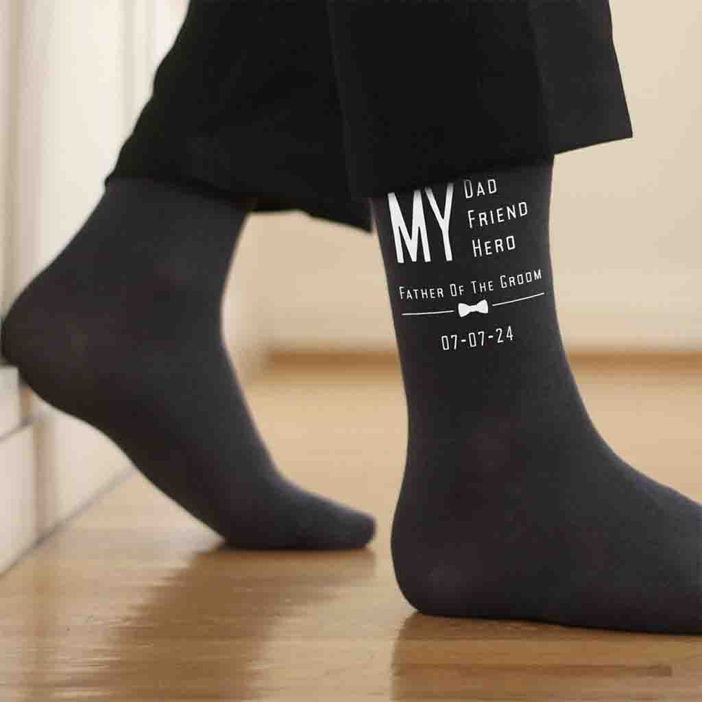Dad will love these custom socks with the wedding date that will be a special memento of the groom’s special day. 