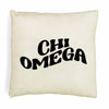 Super cute sorority boho design custom printed on white or natural cotton throw pillow cover.