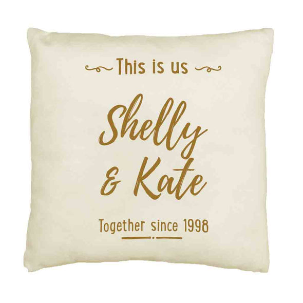 Super cute this is us design for the couple custom printed with your names and date on throw pillow cover.
