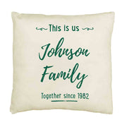 Custom printed accent throw pillow this is us design digitally printed with your names and date.