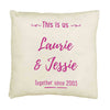 Super cute this is us design custom printed with your names and date.