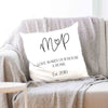 Fun throw pillow cover personalized with your initials and established date digitally printed.
