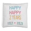 Customized two year wedding anniversary throw pillow  cover.