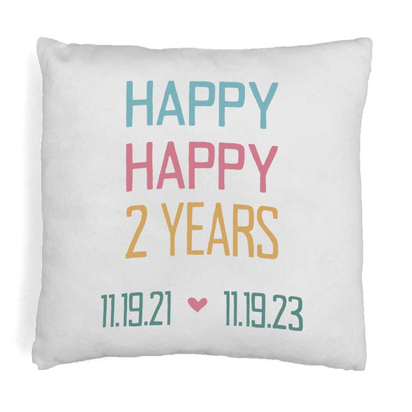Customized two year wedding anniversary throw pillow  cover.