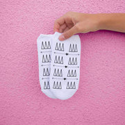 Tri Delta sorority letters repeat boho custom printed on no show socks.