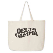 Delta Gamma digitally printed simple mod design on roomy canvas sorority tote bag.