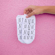 Delta Zeta sorority letters repeat boho custom printed on no show socks.