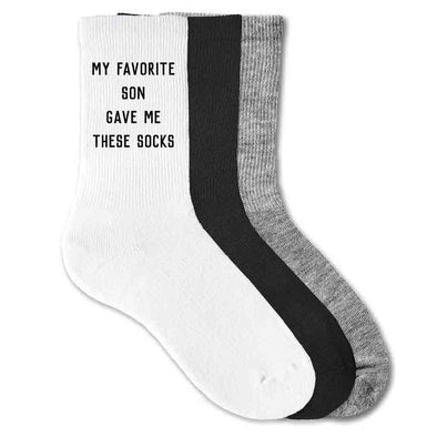 My favorite son gave me these socks custom printed on crew socks for fathers day.