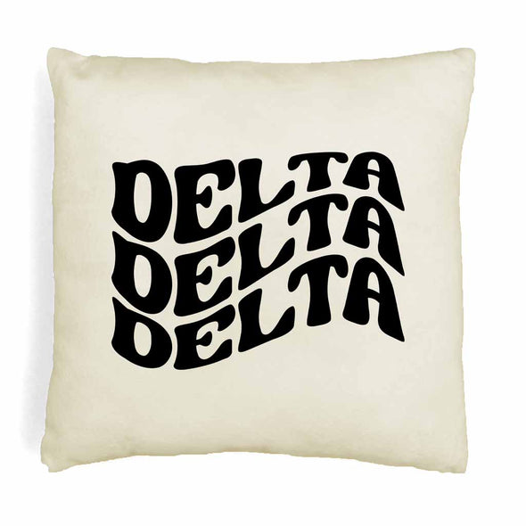 Super cute sorority boho design custom printed on white or natural cotton throw pillow cover.