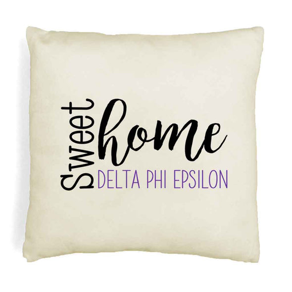 Sweet Home Delta Phi Epsilon Throw Pillow Cover for Sorority Room Decor