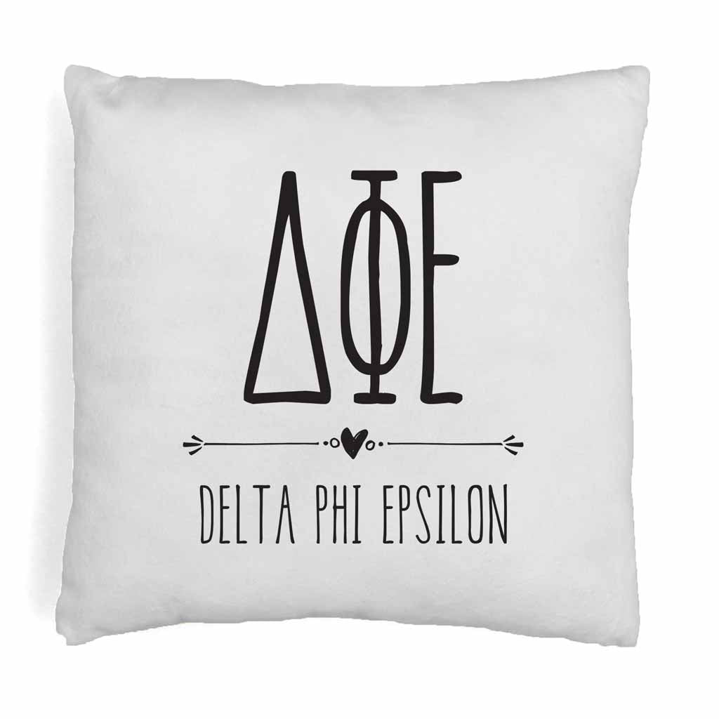 Super cute sorority boho design custom printed on white or natural cotton throw pillow cover.