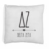 Super cute sorority boho design custom printed on white or natural cotton throw pillow cover.