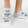Custom printed funny no show pickleball socks for the pickleball player.