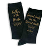 Special socks for a special walk digitally printed on the side of the socks personalized with your wedding date and father of the bride.