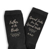 Special socks for a special walk digitally printed on the side of the socks personalized with your wedding date and father of the bride.