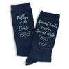 Special socks for a special walk digitally printed on the side of the socks personalized with your wedding date and father of the bride.
