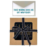 Exclusive gift wrap bundle included with purchase of father of the groom wedding socks.