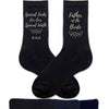 Special socks for a special walk digitally printed on the side of the socks personalized with your wedding date and father of the bride.