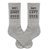 Your name custom printed on crew socks with right and left.