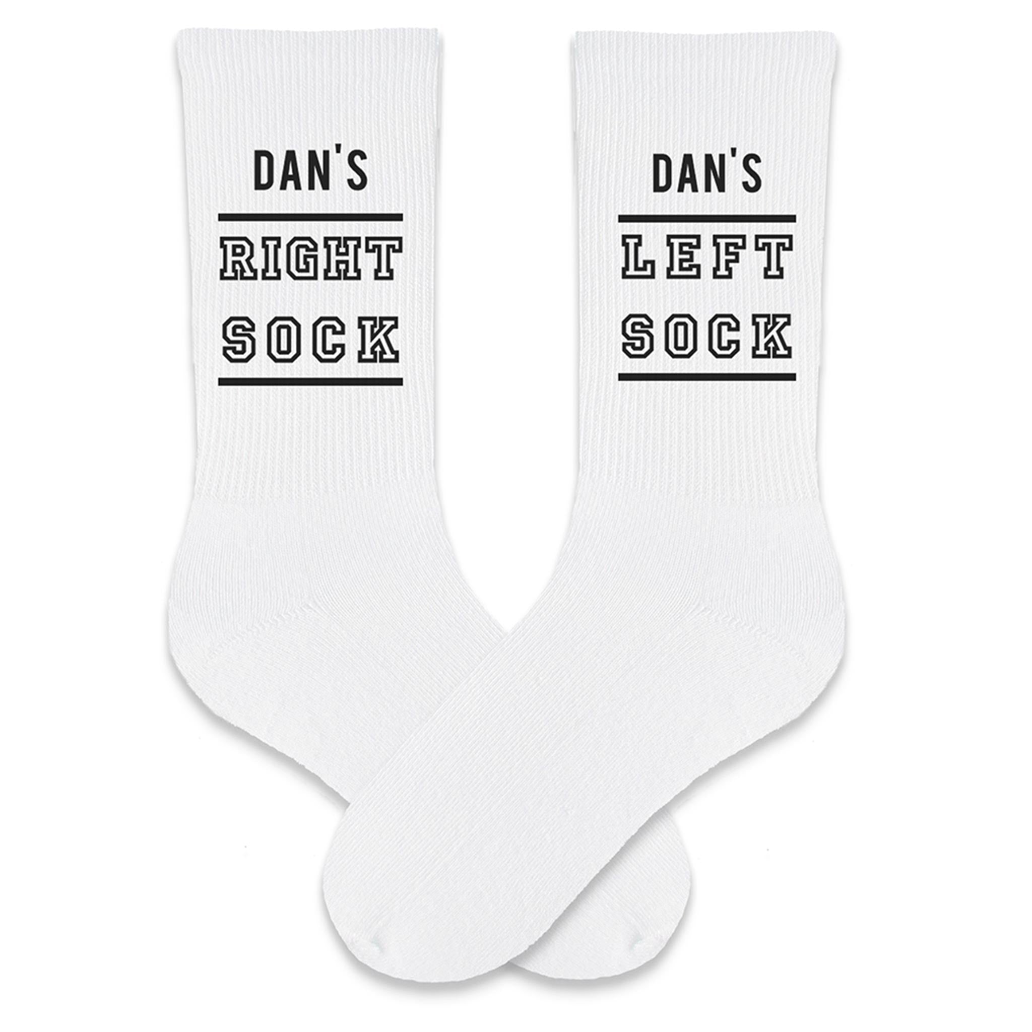 left and right sports socks