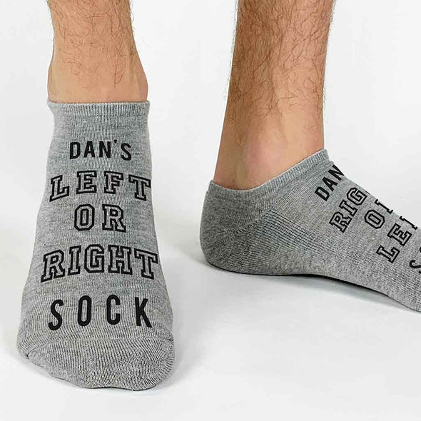 Funny socks digitally printed and personalized with name and right or left sock  