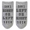 Comfy cotton no show socks custom printed with name and right or left sock