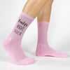 Custom printed crew socks make a great gift idea with person's name and right and left sock